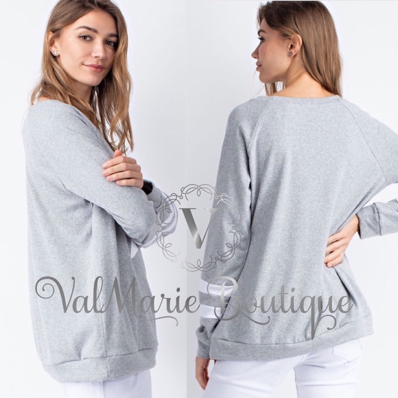 STAR GAZER heather grey and white star top - Picture 3 of 3